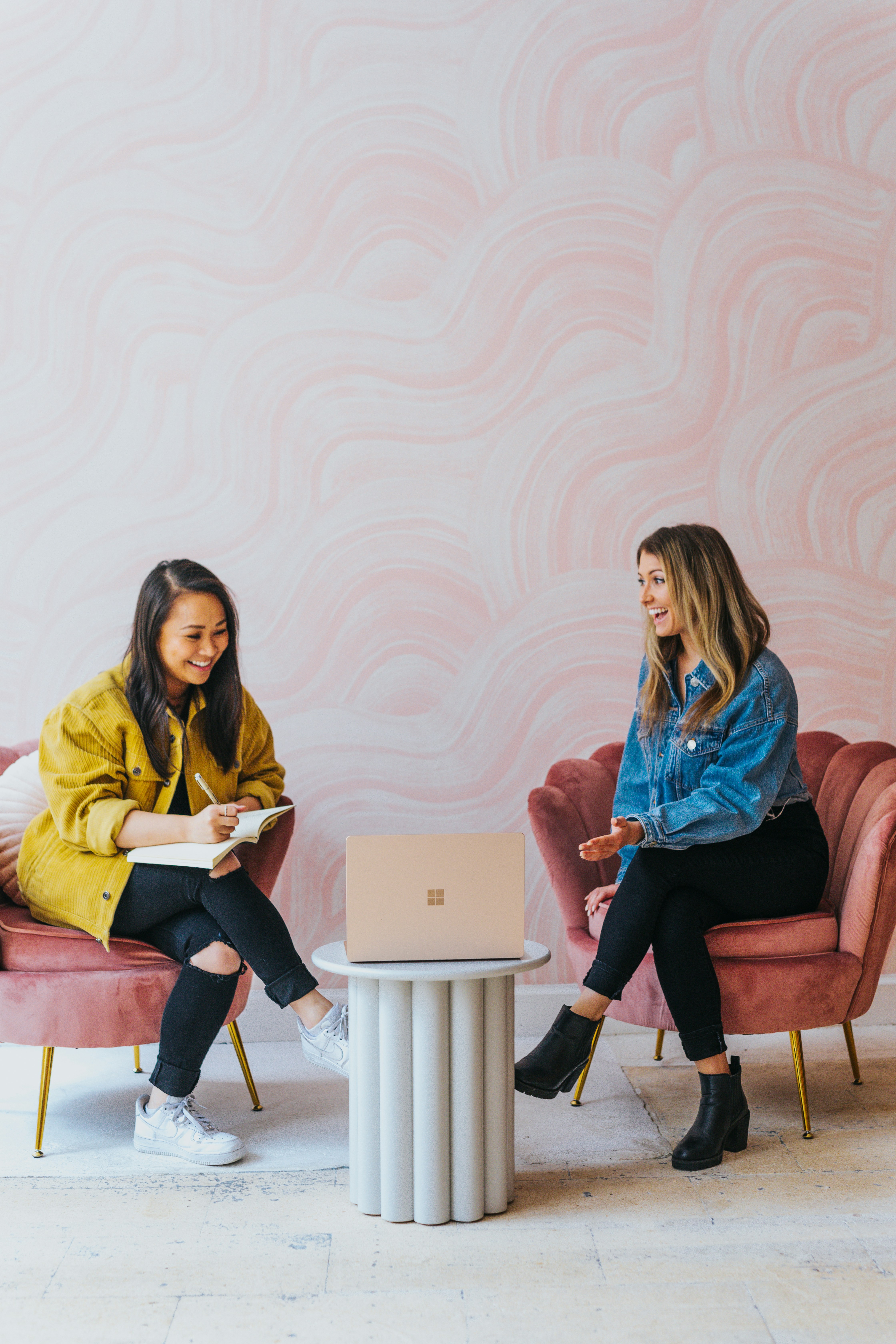 Two women entrepreneurs in conversation